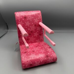 2013 American Girl Doll Booster Table Seat Chair Pink Stars Pretend Play Slip On